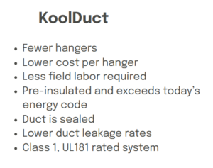 KoolDuct pre-insulated duct panel system